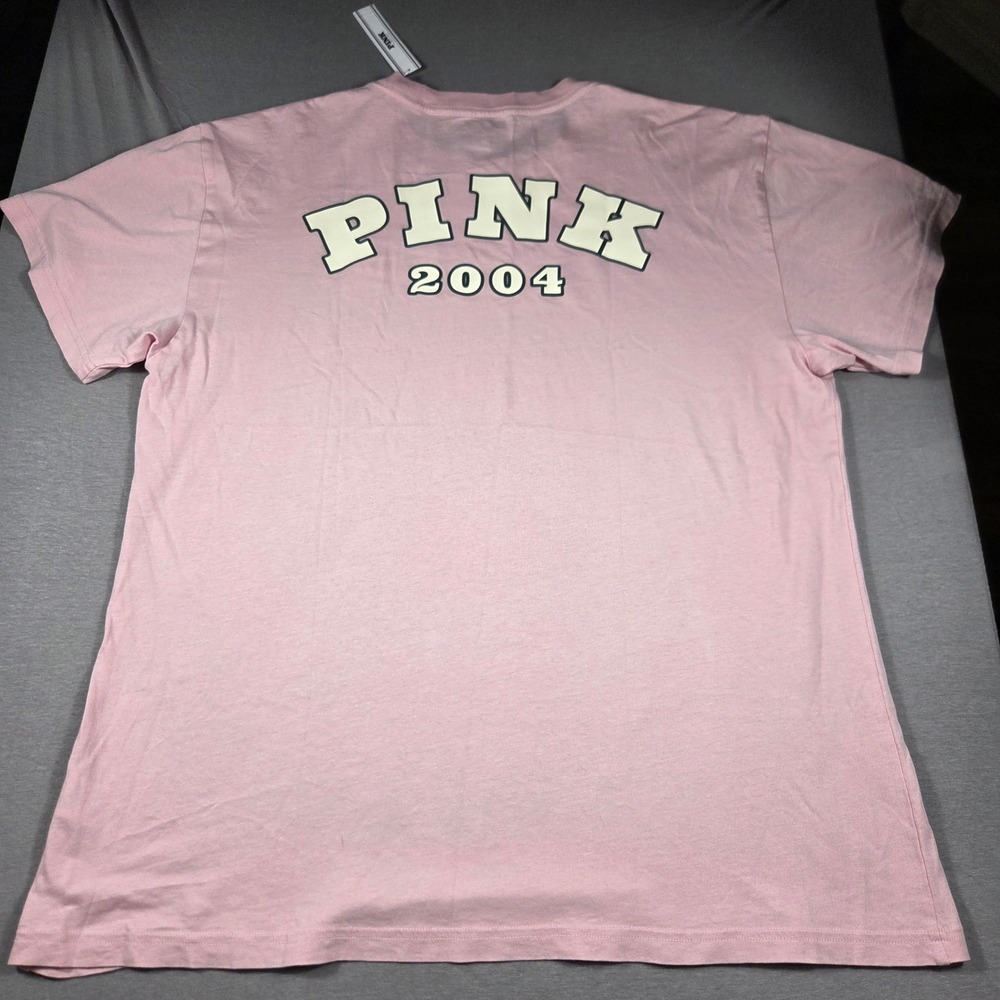 Victoria's Secret PINK T-Shirt and Shorts Set Pink Cream Logo NWT S M - Picture 6 of 9